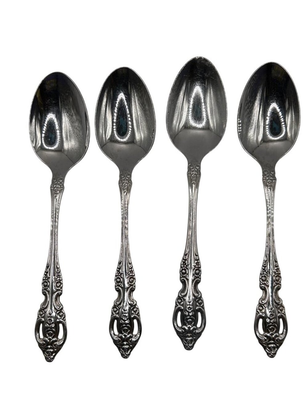Oneida Set Of 4 stainless Tea Spoons Floral Pattern Vintage Renoir Pembrooke Fla